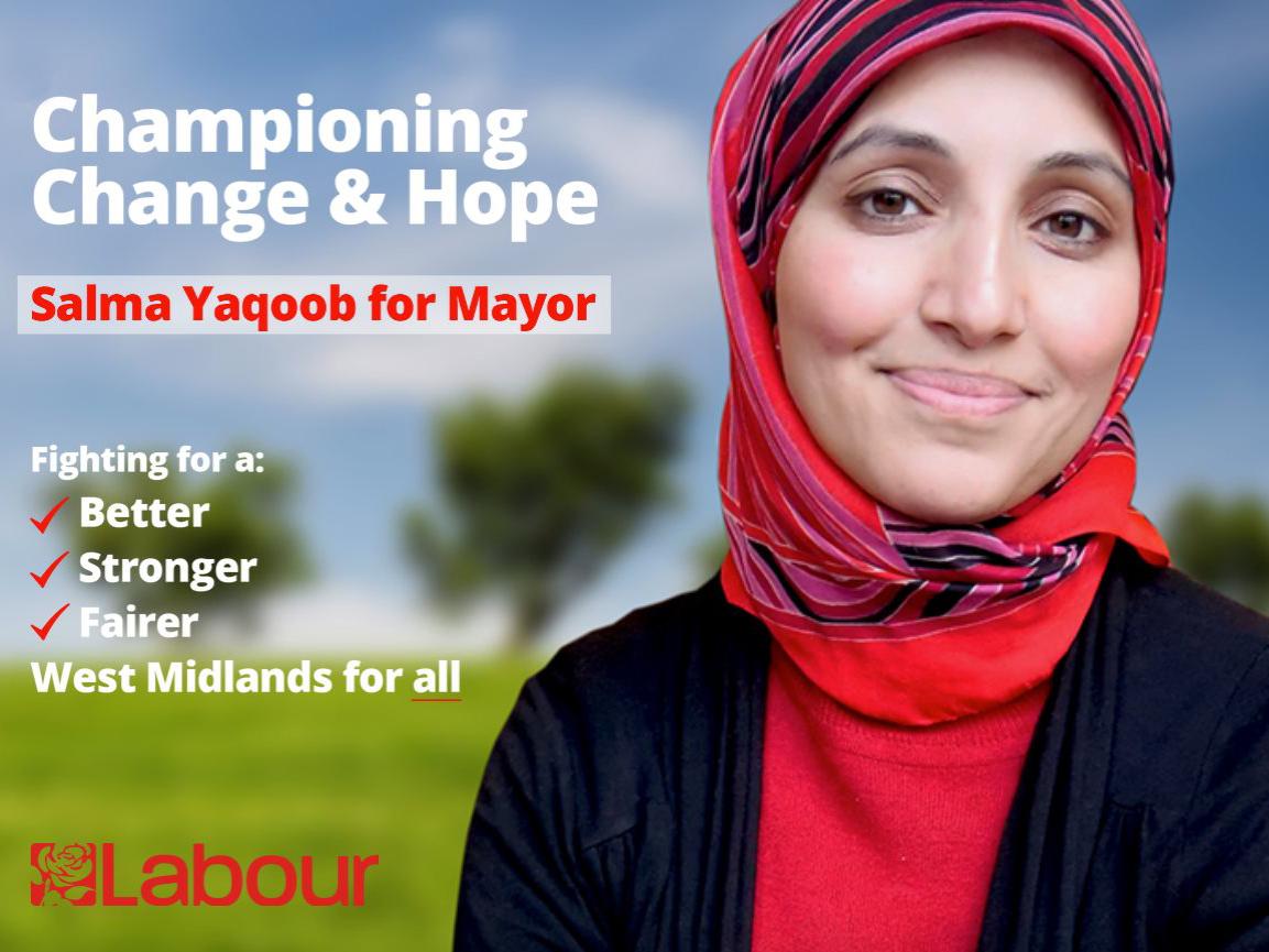 Salma Yaqoob (born 1971) is the former leader, and former vice-chair, of the Respect Party and a former Birmingham City Councillor.