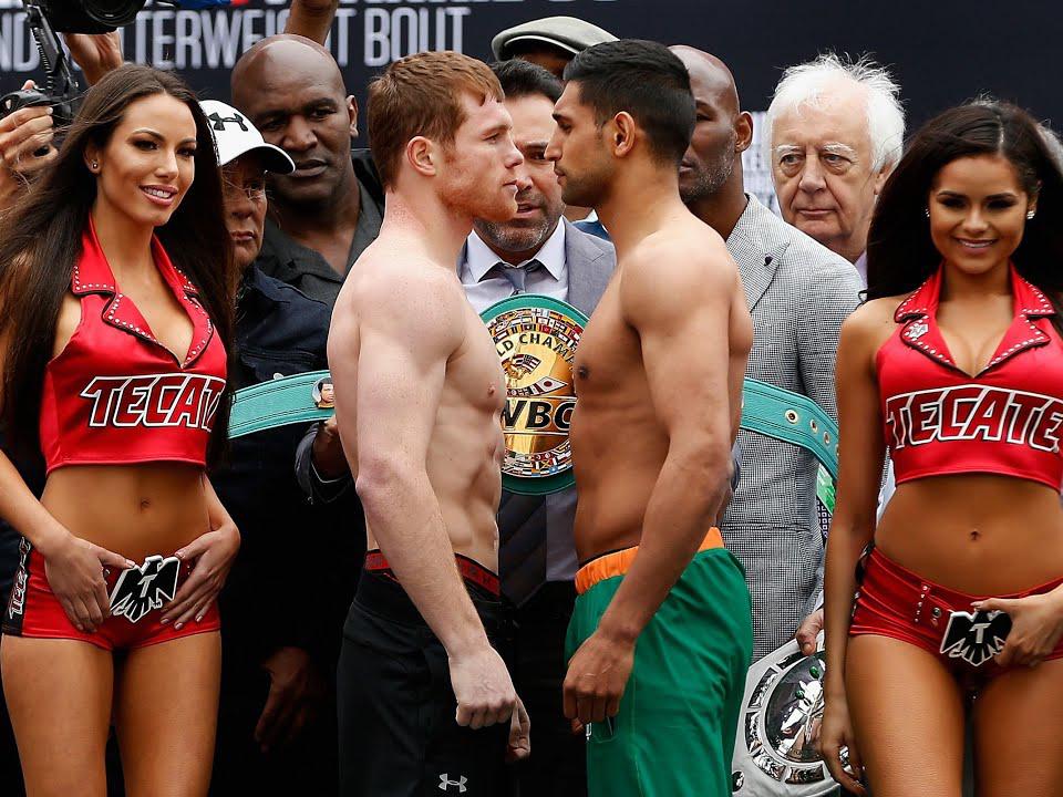 Saul Canelo Alvarez vs Amir King Khan Weigh-In Results Khan 155Lbs